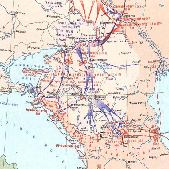 Карта наступления немцев на сталинград 1942 год